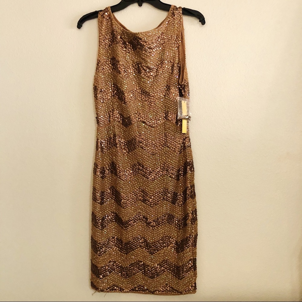 Alice & Olivia bronze sequin dress